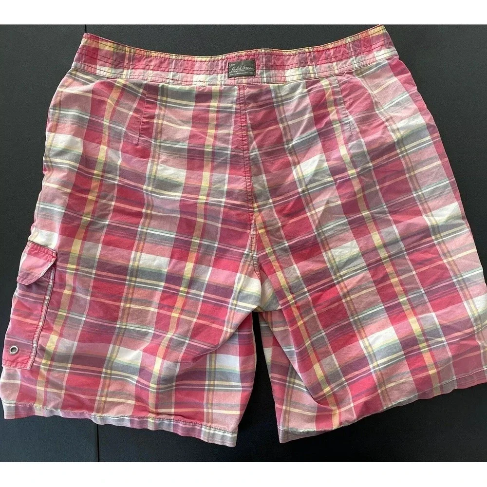 Polo Ralph Lauren Swim Trunks Mens 36 Polo Sport‎ Plaid Board Shorts 90s Vintage